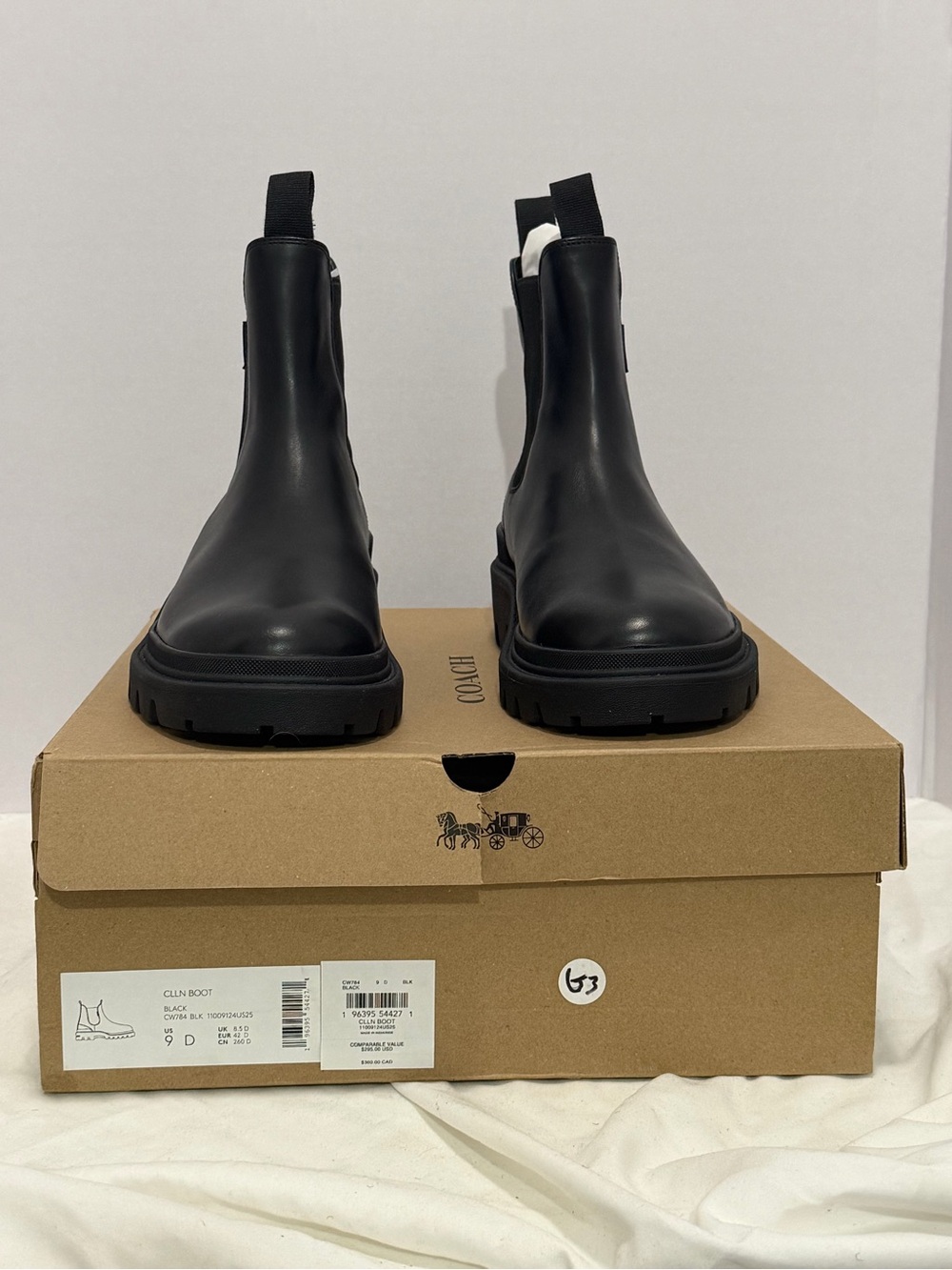 Coach Men's Black Leather Lug Chelsea Boots